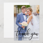 Modern Elegant Weddenschap Foto van Bride Groom Bedankkaart (Voorkant / Achterkant)