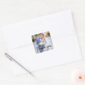 Modern Elegant Weddenschap Foto van Bride Groom Vierkante Sticker (Envelop)