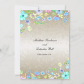 Modern Elegant Weddenschap met Blauwgroen bloemen Kaart (Achterkant)