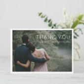 Modern Elegant Wedding 2 Photos Thank You Card Bedankkaart (Staand voorkant)