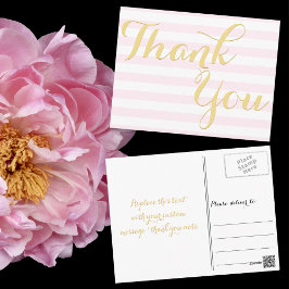 Modern Elegant Wedding Baby shower Event Bedankt Briefkaart