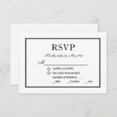 Modern Elegant Wedding Black & White RSVP M (Voorkant / Achterkant)