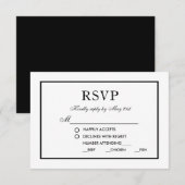 Modern Elegant Wedding Black & White RSVP MB (Voorkant / Achterkant)
