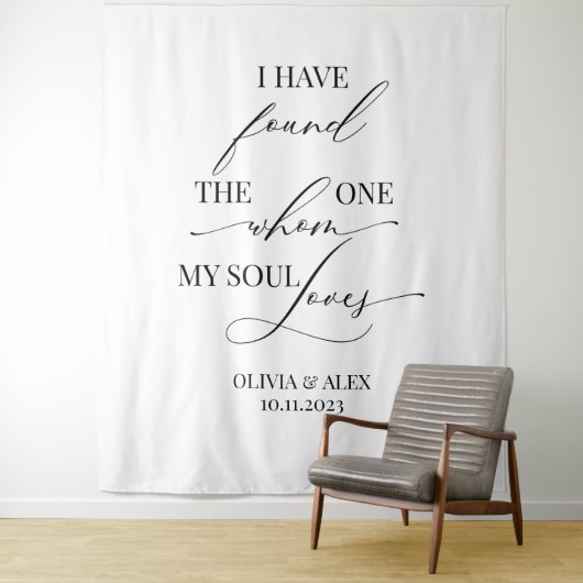 Modern elegant wedding bridal backdrop banner Wandkleed (In situ)