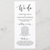 Modern elegant, Wedding Ceremony Program Programmakaart (Voorkant)