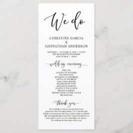 Modern elegant, Wedding Ceremony Program Programmakaart