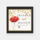 Modern Elegant Wedding Cocktail Napkins Servet (Voorkant)