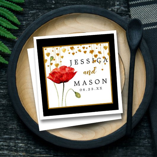 Modern Elegant Wedding Cocktail Napkins Servet