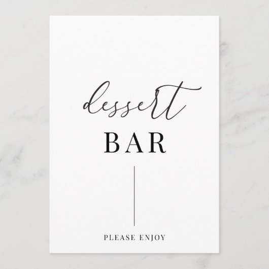 Modern Elegant Wedding Dessert Bar Sign (Voorkant)