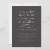Modern Elegant Wedding, Endless Love, Reception Kaart (Voorkant)