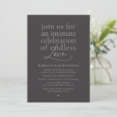 Modern Elegant Wedding, Endless Love, Reception Kaart (Staand voorkant)
