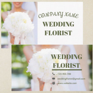 Modern Elegant Wedding Florist Visitekaartje
