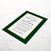 Modern Elegant Wedding Green Gold Folie Uitnodiging (Gedraaid)
