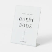 Modern Elegant Wedding Guestbook Pedestal Sign Reclamebord Met Voetstuk (Voorkant)