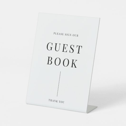 Modern Elegant Wedding Guestbook Pedestal Sign Reclamebord Met Voetstuk (Voorkant)