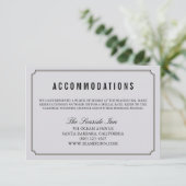 Modern Elegant Wedding Hotel Accomodation Card Informatiekaartje (Staand voorkant)