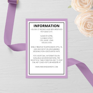 Modern Elegant Wedding Informatiekaartje