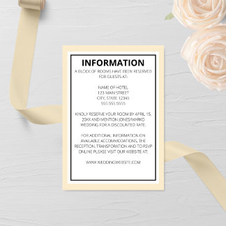 Modern Elegant Wedding Informatiekaartje