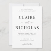 Modern Elegant Wedding Invitation Kaart (Voorkant)