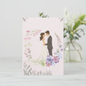 Modern Elegant Wedding Invitation Kaart (Staand voorkant)