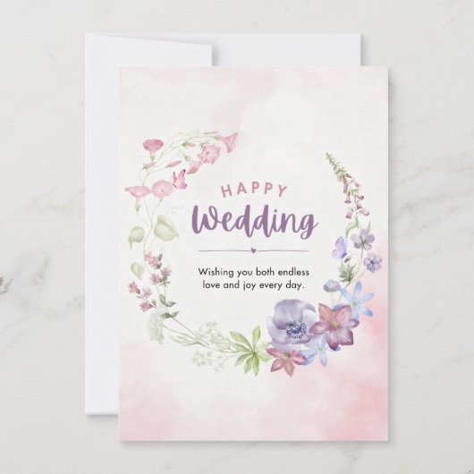 Modern Elegant Wedding Invitation Kaart (Achterkant)