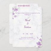 Modern Elegant Wedding Invitation Kaart (Voorkant / Achterkant)