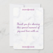 Modern Elegant Wedding Invitation Kaart (Achterkant)