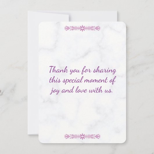 Modern Elegant Wedding Invitation Kaart (Achterkant)