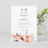 Modern Elegant Wedding Invitation Kaart (Staand voorkant)