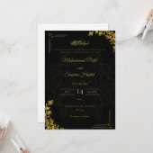 Modern Elegant Wedding Invitation Template | Edita Kaart (Voorkant / Achterkant in situ)