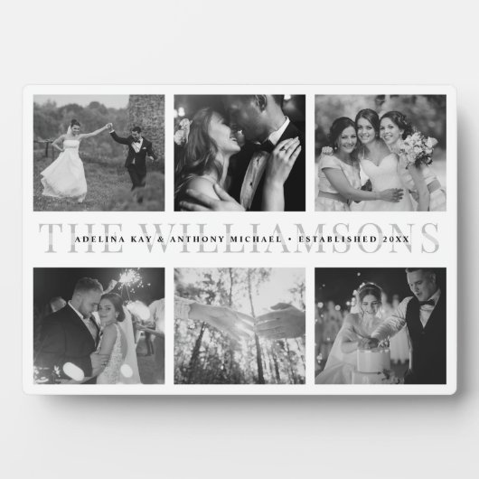 Modern Elegant Wedding Keepomwille Foto Collage Fotoplaat (voorkant)