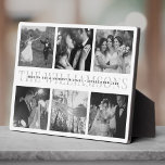 Modern Elegant Wedding Keepomwille Foto Collage Fotoplaat<br><div class="desc">Deze aangepaste naam en het collage-design van de datumfoto's is een prachtig beeldscherm voor je favoriete afbeeldingen van je speciale dag. Geweldig cadeau voor nieuwigheden of verjaardagen! Dit is de zwarte en witte versie.</div>