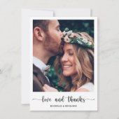 Modern Elegant Wedding Love and Bedankt Photo Card (Voorkant)