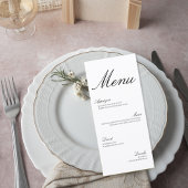 Modern Elegant Wedding Menu Card