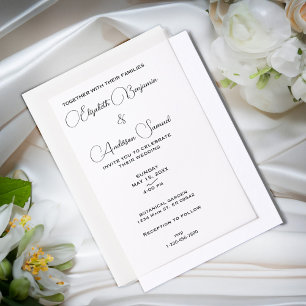 Modern Elegant Wedding Minimalistisch Script Vellum Uitnodigingen