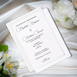 Modern Elegant Wedding Minimalistisch Script Vellum Uitnodigingen