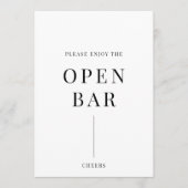 Modern Elegant Wedding Open Bar Sign (Voorkant)