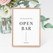 Modern Elegant Wedding Open Bar Sign