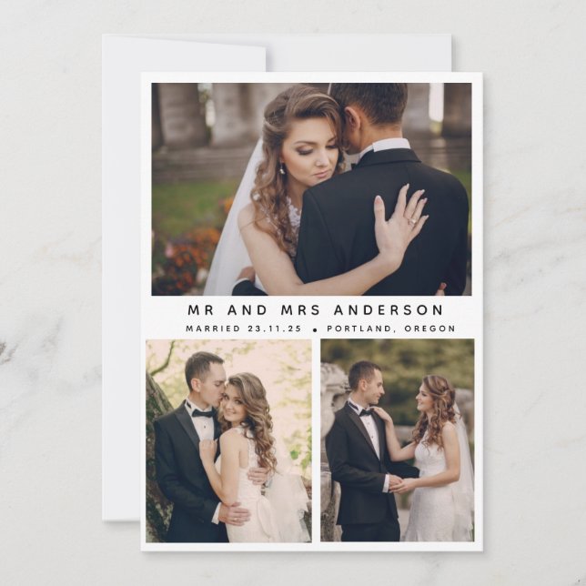 Modern Elegant Wedding Passen getrouwd Stijlvolle  (Voorkant)