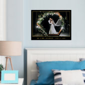Modern Elegant Wedding Photo Black and Gold Folie Afdrukken (Insitu (Slaapkamer))
