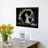 Modern Elegant Wedding Photo Black and Gold Folie Afdrukken (Laag (Keuken))