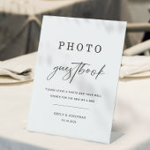 Modern Elegant Wedding Photo Gastenboek Reclamebord Met Voetstuk