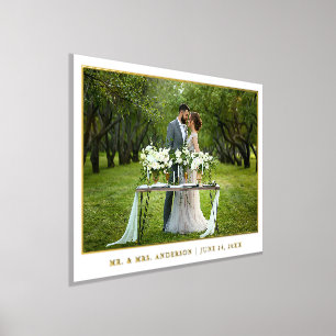 Modern Elegant Wedding Photo Gold Folie Afdrukken