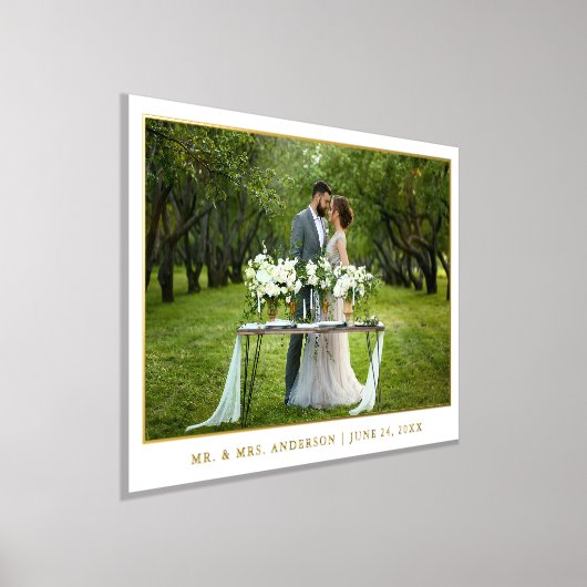 Modern Elegant Wedding Photo Gold Folie Afdrukken (Laagn)