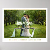 Modern Elegant Wedding Photo Gold Folie Afdrukken (Voorkant)
