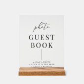 Modern Elegant Wedding Photo Guestbook Acryl Bord (Voorkant)