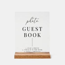 Modern Elegant Wedding Photo Guestbook Acryl Bord