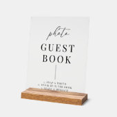 Modern Elegant Wedding Photo Guestbook Acryl Bord (Hoek)