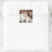 Modern elegant wedding photo handwriting vierkante sticker (Tas)
