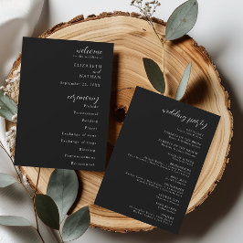 Modern Elegant Wedding Programme Kaart